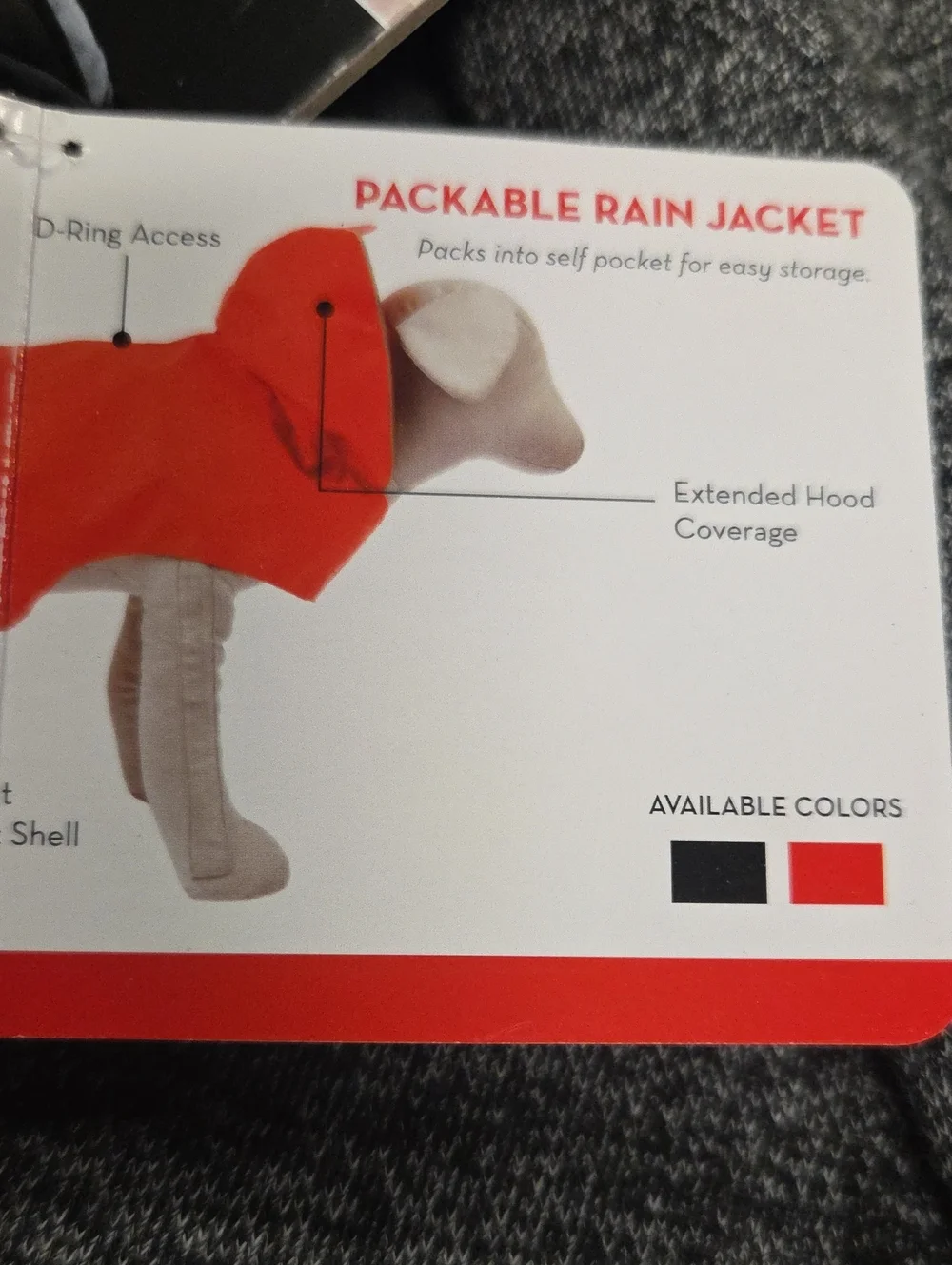 KONG Black Dog Coat with Self-Pack Feature